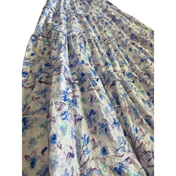 Storia Kerri Flowy Ruffled Tiered Maxi in Blue Florals Size Large - Picture 8 of 10